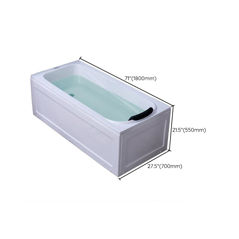 Modern 27.56-inch Wide Acrylic Tub Soaking Back to Wall Bathtub Clearhalo 'Bathroom Remodel & Bathroom Fixtures' 'Bathtubs' 'Home Improvement' 'home_improvement' 'home_improvement_bathtubs' 'Showers & Bathtubs' 6963505