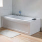 Back to Wall Rectangular Bath Freestanding Acrylic Soaking White Bathtub 55"L x 27.5"W x 22"H Left Tub with Silver 5-Piece Set Clearhalo 'Bathroom Remodel & Bathroom Fixtures' 'Bathtubs' 'Home Improvement' 'home_improvement' 'home_improvement_bathtubs' 'Showers & Bathtubs' 6963584