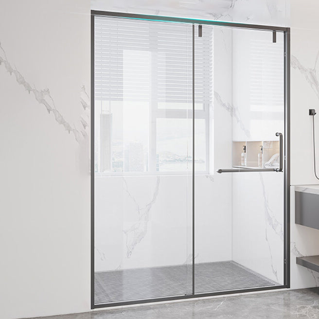 Transparent Tempered Shower Bath Door Semi Frameless Shower Doors Grey Left Clearhalo 'Bathroom Remodel & Bathroom Fixtures' 'Home Improvement' 'home_improvement' 'home_improvement_shower_tub_doors' 'Shower and Tub Doors' 'shower_tub_doors' 'Showers & Bathtubs' 6968216