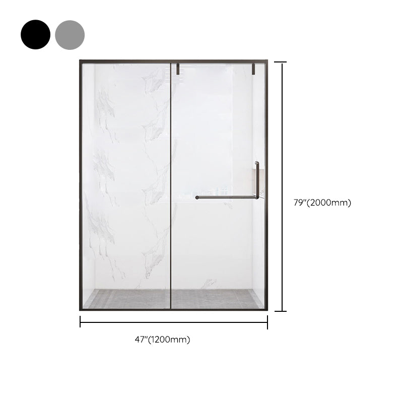 Transparent Tempered Shower Bath Door Semi Frameless Shower Doors Clearhalo 'Bathroom Remodel & Bathroom Fixtures' 'Home Improvement' 'home_improvement' 'home_improvement_shower_tub_doors' 'Shower and Tub Doors' 'shower_tub_doors' 'Showers & Bathtubs' 6968225