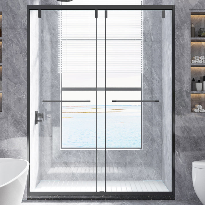 Transparent Double Sliding Shower Bath Doors Metal Frame Shower Door Clearhalo 'Bathroom Remodel & Bathroom Fixtures' 'Home Improvement' 'home_improvement' 'home_improvement_shower_tub_doors' 'Shower and Tub Doors' 'shower_tub_doors' 'Showers & Bathtubs' 6968231