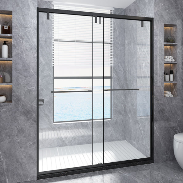 Transparent Double Sliding Shower Bath Doors Metal Frame Shower Door Clearhalo 'Bathroom Remodel & Bathroom Fixtures' 'Home Improvement' 'home_improvement' 'home_improvement_shower_tub_doors' 'Shower and Tub Doors' 'shower_tub_doors' 'Showers & Bathtubs' 6968232