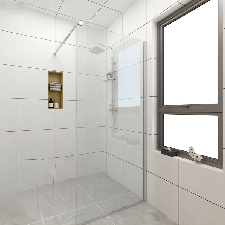 Frameless Transparent Fixed Glass Panel Scratch Resistant Fixed Glass Panel Gloss White Clearhalo 'Bathroom Remodel & Bathroom Fixtures' 'Home Improvement' 'home_improvement' 'home_improvement_shower_tub_doors' 'Shower and Tub Doors' 'shower_tub_doors' 'Showers & Bathtubs' 6968281
