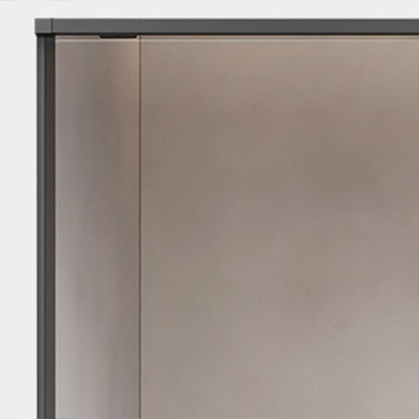 Black and Silver Shower Bath Door Framed Double Sliding Shower Bath Door Clearhalo 'Bathroom Remodel & Bathroom Fixtures' 'Home Improvement' 'home_improvement' 'home_improvement_shower_tub_doors' 'Shower and Tub Doors' 'shower_tub_doors' 'Showers & Bathtubs' 6968322