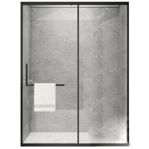 Metal Frame Single Sliding Shower Doors Modern Transparent Shower Shower Bath Door Right Clearhalo 'Bathroom Remodel & Bathroom Fixtures' 'Home Improvement' 'home_improvement' 'home_improvement_shower_tub_doors' 'Shower and Tub Doors' 'shower_tub_doors' 'Showers & Bathtubs' 6968334
