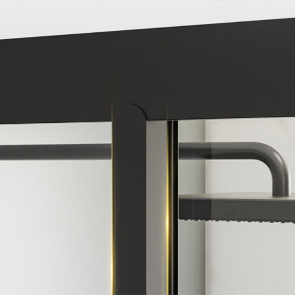 Metal Frame Single Sliding Shower Doors Modern Transparent Shower Shower Bath Door Clearhalo 'Bathroom Remodel & Bathroom Fixtures' 'Home Improvement' 'home_improvement' 'home_improvement_shower_tub_doors' 'Shower and Tub Doors' 'shower_tub_doors' 'Showers & Bathtubs' 6968335