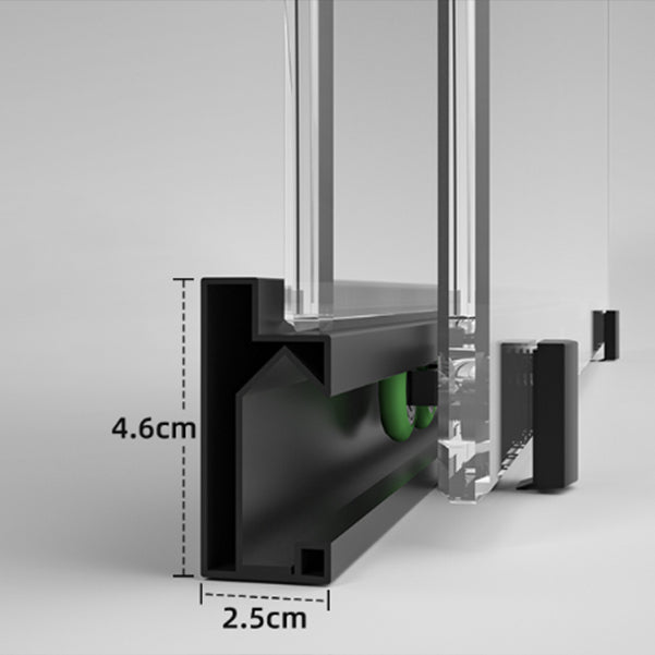 Metal Frame Single Sliding Shower Doors Modern Transparent Shower Shower Bath Door Clearhalo 'Bathroom Remodel & Bathroom Fixtures' 'Home Improvement' 'home_improvement' 'home_improvement_shower_tub_doors' 'Shower and Tub Doors' 'shower_tub_doors' 'Showers & Bathtubs' 6968339