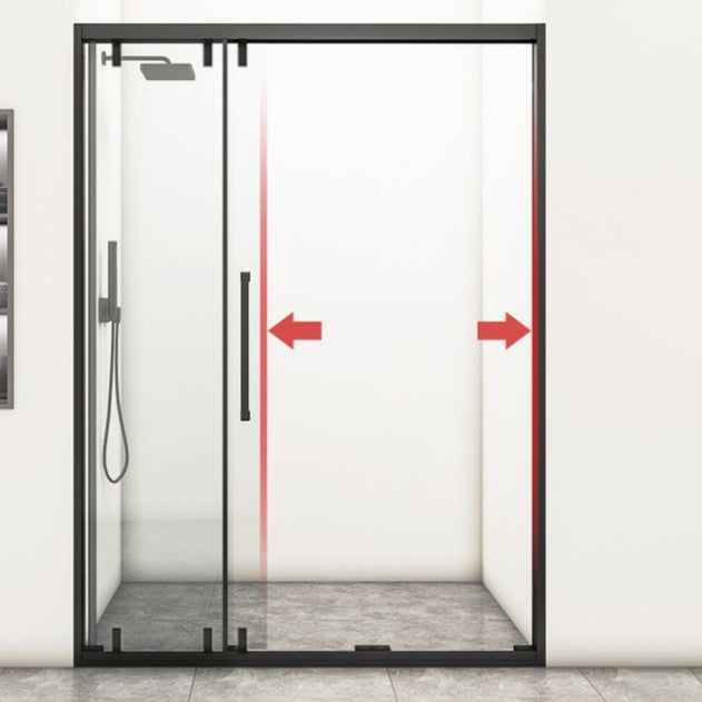 Frame Single Sliding Shower Door Transparent 8mm Tempered Shower Bath Door Clearhalo 'Bathroom Remodel & Bathroom Fixtures' 'Home Improvement' 'home_improvement' 'home_improvement_shower_tub_doors' 'Shower and Tub Doors' 'shower_tub_doors' 'Showers & Bathtubs' 6968351