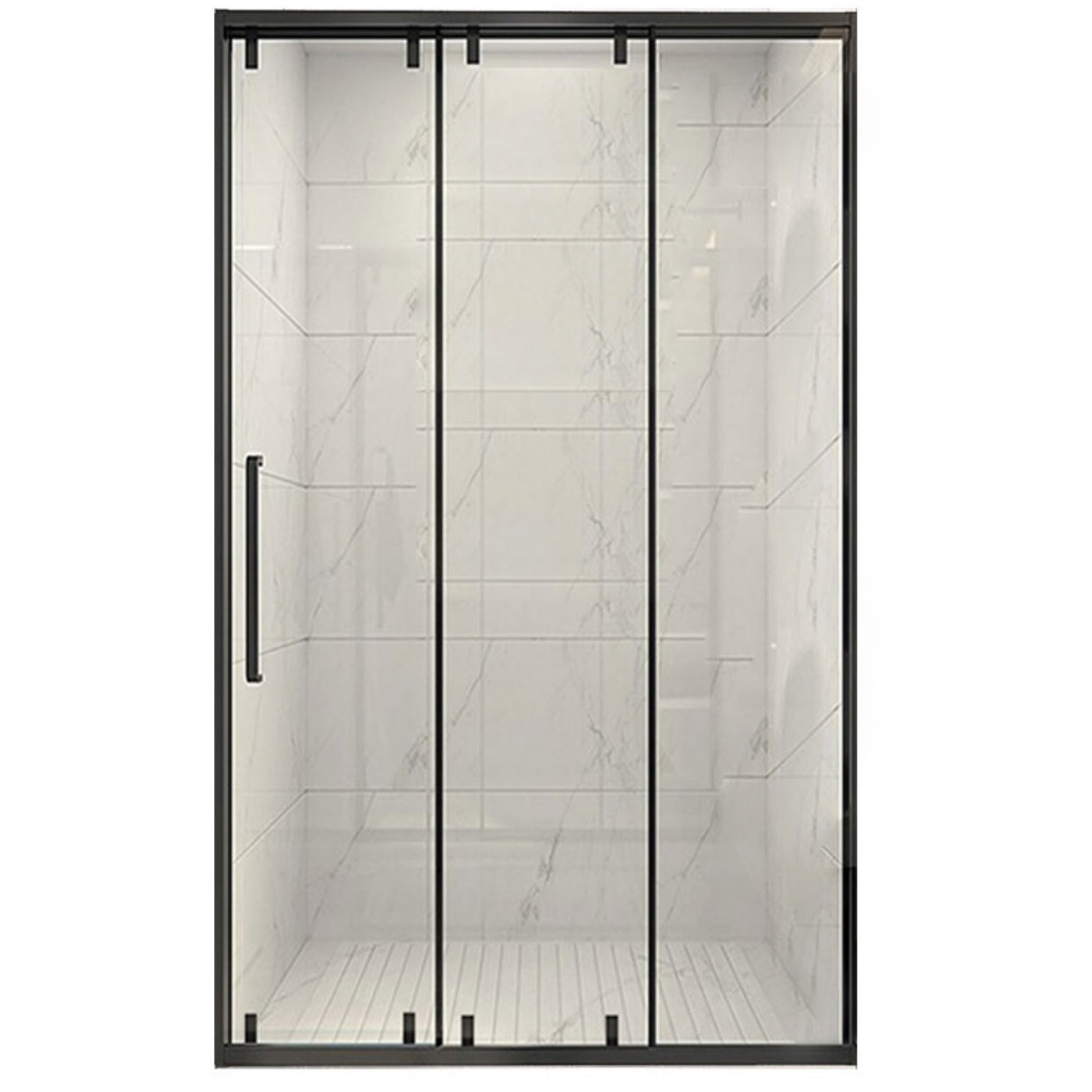 Frame Single Sliding Shower Door Transparent 8mm Tempered Shower Bath Door Clearhalo 'Bathroom Remodel & Bathroom Fixtures' 'Home Improvement' 'home_improvement' 'home_improvement_shower_tub_doors' 'Shower and Tub Doors' 'shower_tub_doors' 'Showers & Bathtubs' 6968354