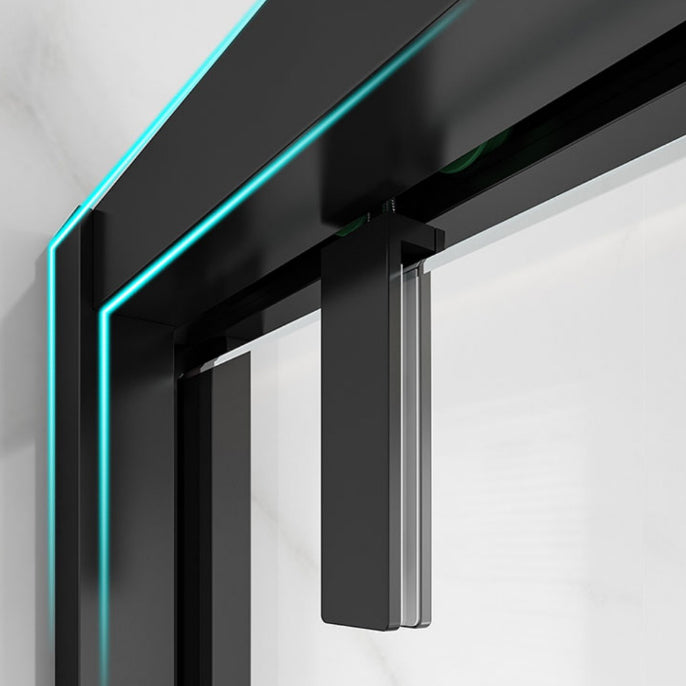 Frame Single Sliding Shower Door Transparent 8mm Tempered Shower Bath Door Clearhalo 'Bathroom Remodel & Bathroom Fixtures' 'Home Improvement' 'home_improvement' 'home_improvement_shower_tub_doors' 'Shower and Tub Doors' 'shower_tub_doors' 'Showers & Bathtubs' 6968356