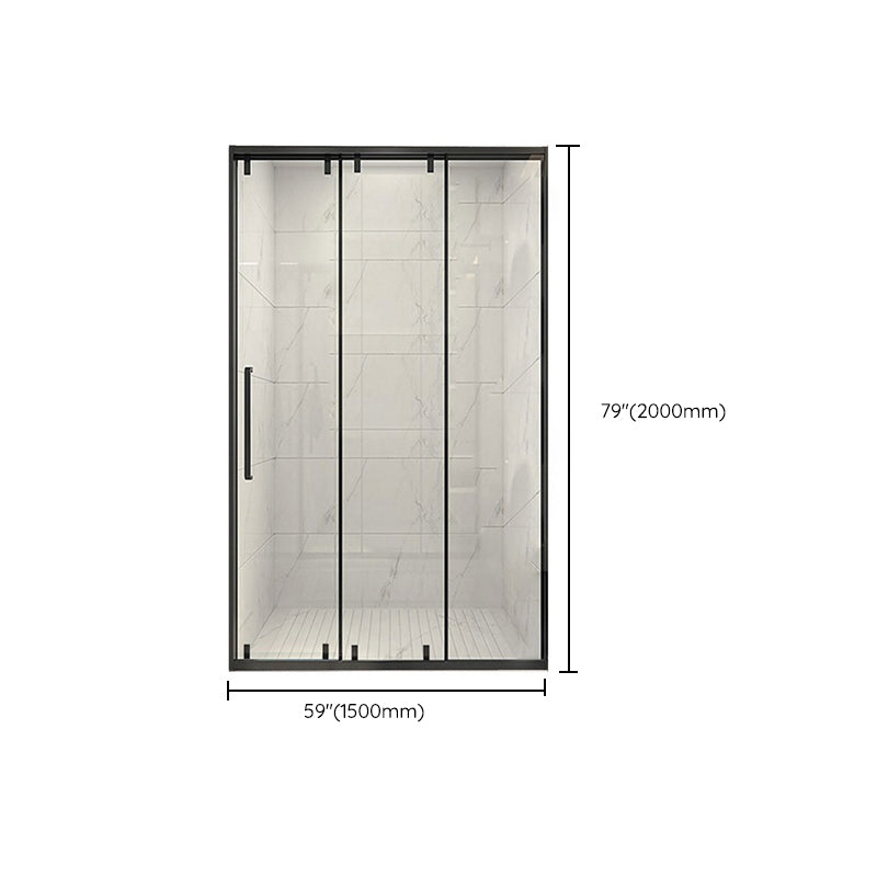 Frame Single Sliding Shower Door Transparent 8mm Tempered Shower Bath Door Clearhalo 'Bathroom Remodel & Bathroom Fixtures' 'Home Improvement' 'home_improvement' 'home_improvement_shower_tub_doors' 'Shower and Tub Doors' 'shower_tub_doors' 'Showers & Bathtubs' 6968364