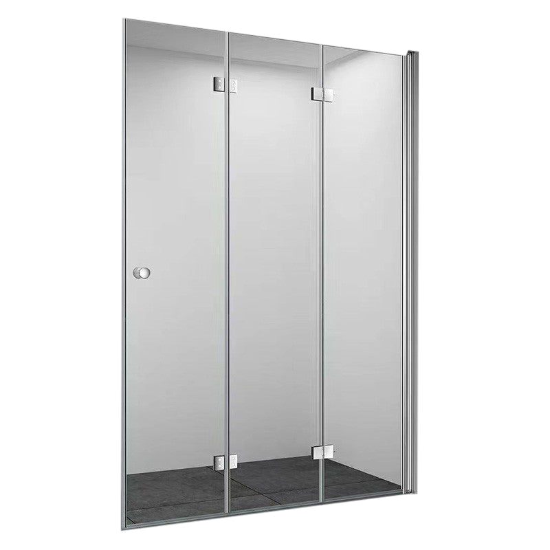 Frameless Folding Tempered Glass Shower Door with Thickened 304 Stainless Steel Fittings Right Clearhalo 'Bathroom Remodel & Bathroom Fixtures' 'Home Improvement' 'home_improvement' 'home_improvement_shower_tub_doors' 'Shower and Tub Doors' 'shower_tub_doors' 'Showers & Bathtubs' 6968422