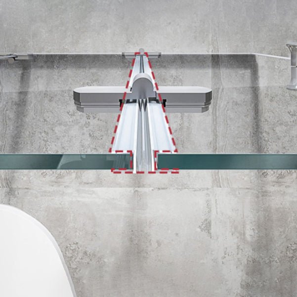 Frameless Folding Tempered Glass Shower Door with Thickened 304 Stainless Steel Fittings Clearhalo 'Bathroom Remodel & Bathroom Fixtures' 'Home Improvement' 'home_improvement' 'home_improvement_shower_tub_doors' 'Shower and Tub Doors' 'shower_tub_doors' 'Showers & Bathtubs' 6968431