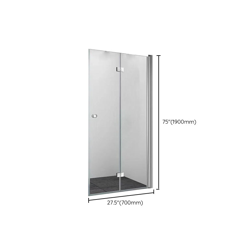 Frameless Folding Tempered Glass Shower Door with Thickened 304 Stainless Steel Fittings Clearhalo 'Bathroom Remodel & Bathroom Fixtures' 'Home Improvement' 'home_improvement' 'home_improvement_shower_tub_doors' 'Shower and Tub Doors' 'shower_tub_doors' 'Showers & Bathtubs' 6968432