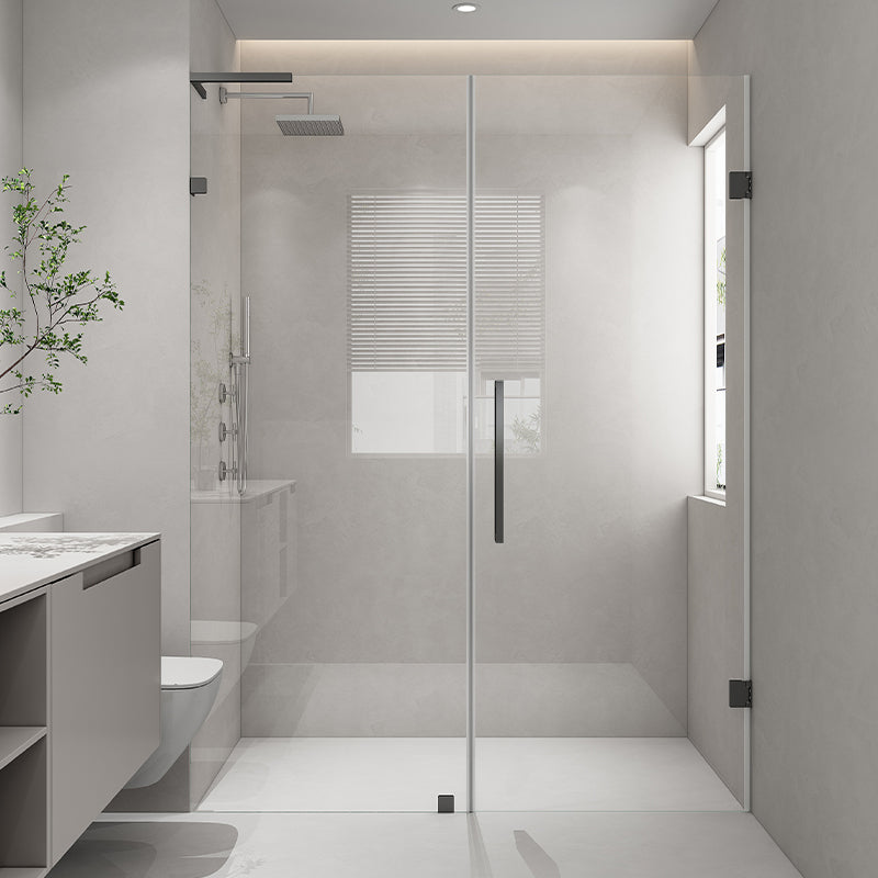 Extremely Narrow Frameless One-line Tempered Glass Shower Door Right Clearhalo 'Bathroom Remodel & Bathroom Fixtures' 'Home Improvement' 'home_improvement' 'home_improvement_shower_tub_doors' 'Shower and Tub Doors' 'shower_tub_doors' 'Showers & Bathtubs' 6968446