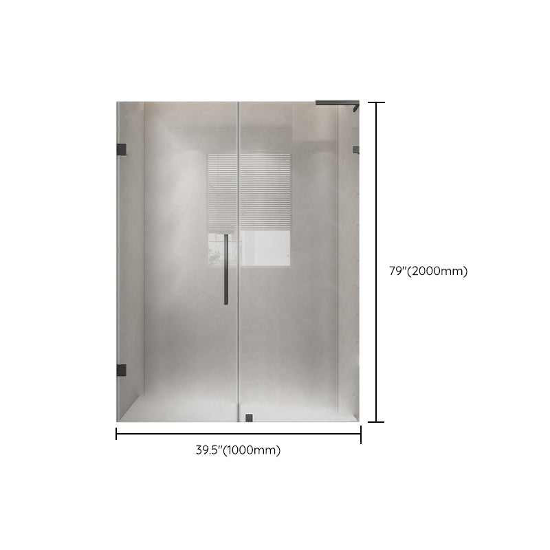 Extremely Narrow Frameless One-line Tempered Glass Shower Door Clearhalo 'Bathroom Remodel & Bathroom Fixtures' 'Home Improvement' 'home_improvement' 'home_improvement_shower_tub_doors' 'Shower and Tub Doors' 'shower_tub_doors' 'Showers & Bathtubs' 6968456