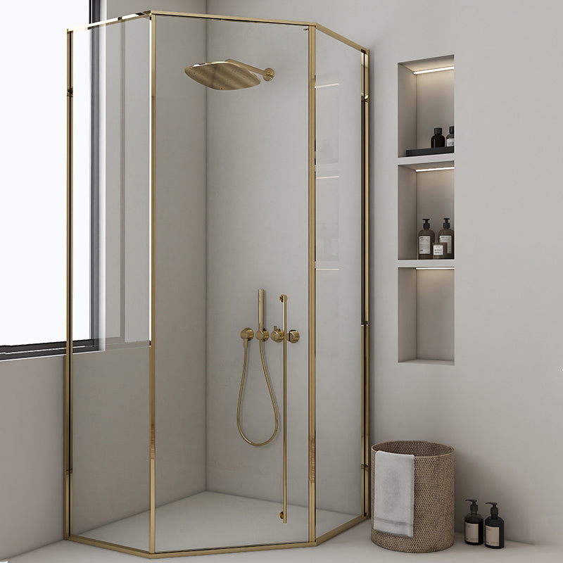 Extreme Narrow Full Frame Diamond Shape Tempered Glass Shower Door Clearhalo 'Bathroom Remodel & Bathroom Fixtures' 'Home Improvement' 'home_improvement' 'home_improvement_shower_tub_doors' 'Shower and Tub Doors' 'shower_tub_doors' 'Showers & Bathtubs' 6968466