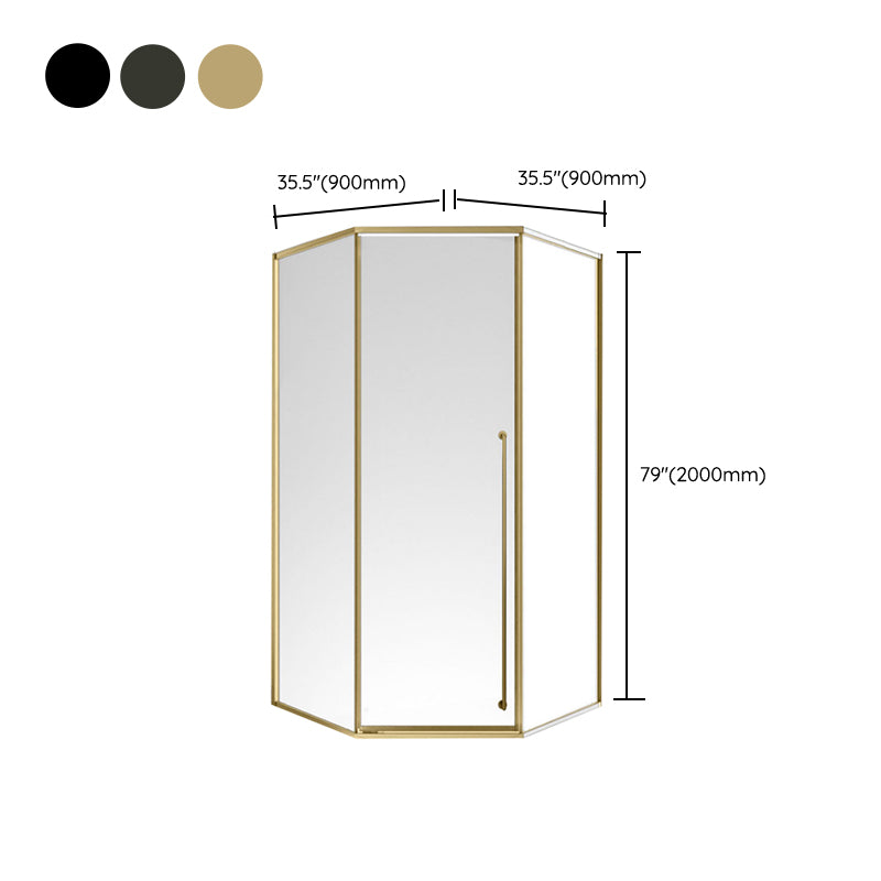 Extreme Narrow Full Frame Diamond Shape Tempered Glass Shower Door Clearhalo 'Bathroom Remodel & Bathroom Fixtures' 'Home Improvement' 'home_improvement' 'home_improvement_shower_tub_doors' 'Shower and Tub Doors' 'shower_tub_doors' 'Showers & Bathtubs' 6968479