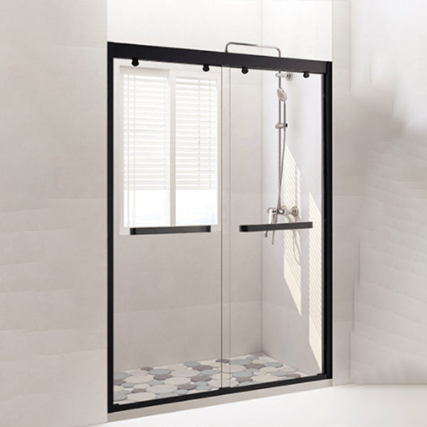 Inline Double Sliding Semi Frameless Tempered Glass Shower Door Clearhalo 'Bathroom Remodel & Bathroom Fixtures' 'Home Improvement' 'home_improvement' 'home_improvement_shower_tub_doors' 'Shower and Tub Doors' 'shower_tub_doors' 'Showers & Bathtubs' 6968507