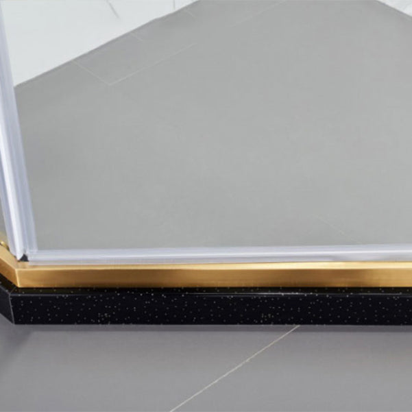 Pivot Tempered Glass Shower Door, Diamond Shape Stainless Steel Frame Shower Door Clearhalo 'Bathroom Remodel & Bathroom Fixtures' 'Home Improvement' 'home_improvement' 'home_improvement_shower_tub_doors' 'Shower and Tub Doors' 'shower_tub_doors' 'Showers & Bathtubs' 6968545