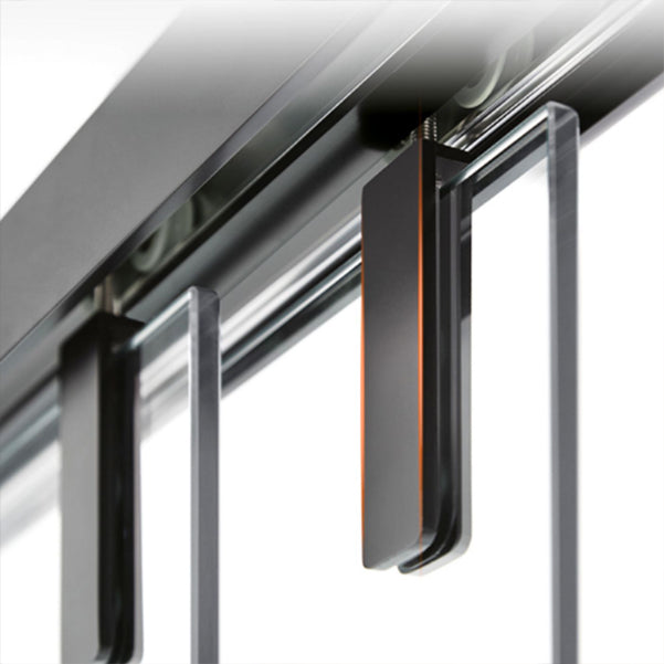 Tempered Glass Shower Door with Stone Base, Dual Moving Semi Frameless Shower Bath Door Clearhalo 'Bathroom Remodel & Bathroom Fixtures' 'Home Improvement' 'home_improvement' 'home_improvement_shower_tub_doors' 'Shower and Tub Doors' 'shower_tub_doors' 'Showers & Bathtubs' 6968590