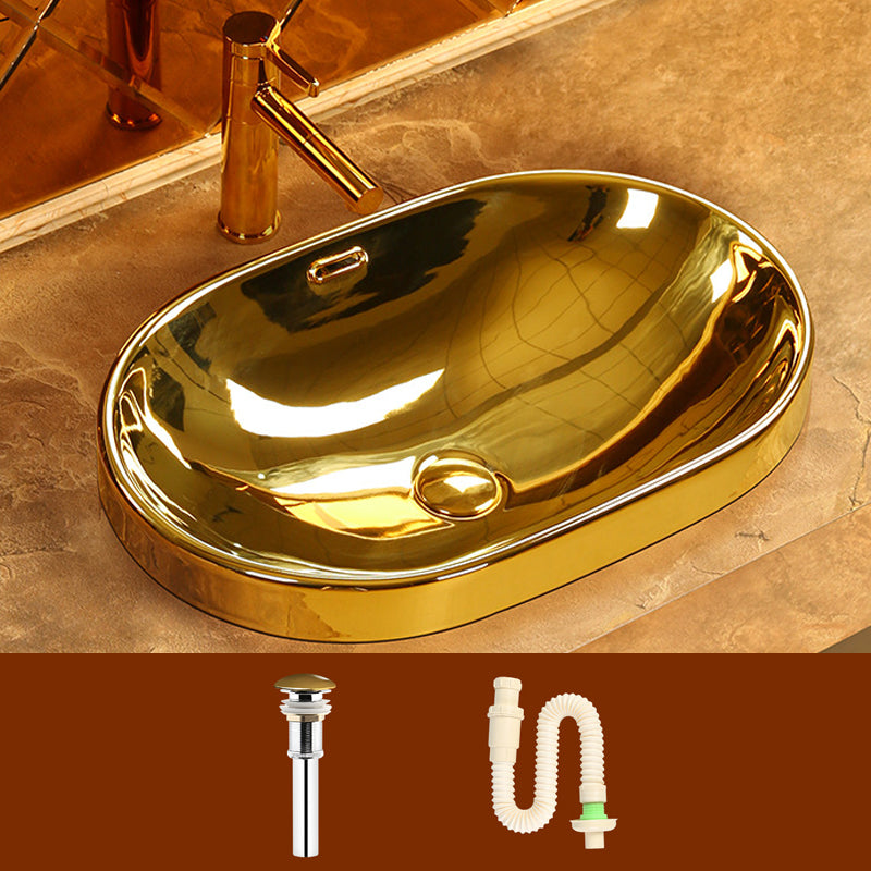 Modern Basin Sink Metal Rectangular with Overflow and Faucet Vessel Bathroom Sink 24"L x 15"W x 5"H Sink Clearhalo 'Bathroom Remodel & Bathroom Fixtures' 'Bathroom Sinks & Faucet Components' 'Bathroom Sinks' 'bathroom_sink' 'Home Improvement' 'home_improvement' 'home_improvement_bathroom_sink' 6970186
