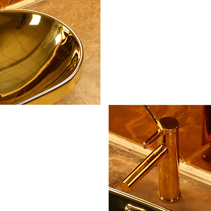 Modern Basin Sink Metal Rectangular with Overflow and Faucet Vessel ...