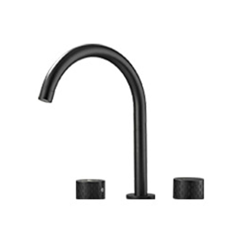 Double Handle Tub Filler Deck Mounted High Arc Brass Modern Roman Tub Filler Clearhalo 'Bathroom Remodel & Bathroom Fixtures' 'Bathtub Faucets' 'bathtub_faucets' 'Home Improvement' 'home_improvement' 'home_improvement_bathtub_faucets' 6970212