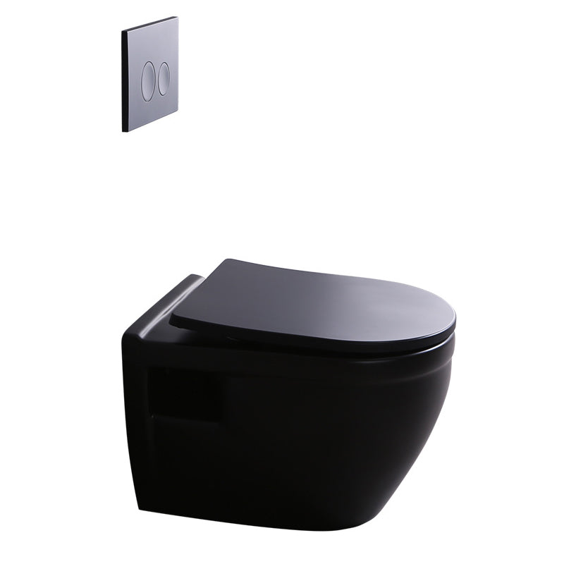 Contemporary Flush Toilet Wall Mount One-Piece Toilet Porcelain Toilet Bowl Clearhalo 'Bathroom Remodel & Bathroom Fixtures' 'Home Improvement' 'home_improvement' 'home_improvement_toilets' 'Toilets & Bidets' 'Toilets' 6974015