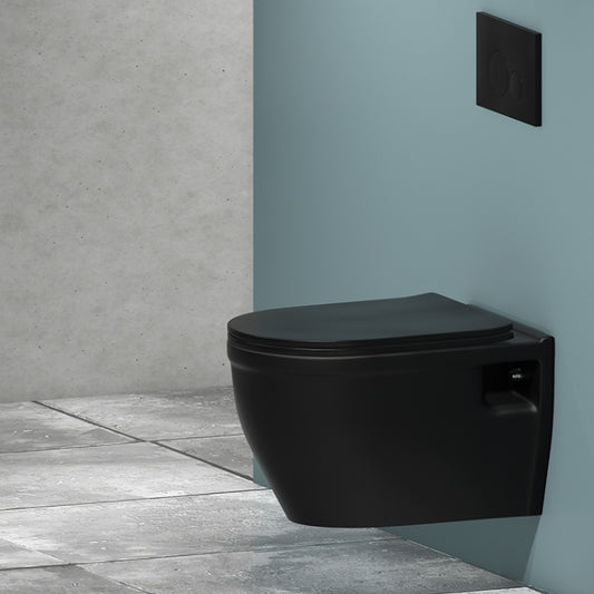 Contemporary Flush Toilet Wall Mount One-Piece Toilet Porcelain Toilet Bowl Clearhalo 'Bathroom Remodel & Bathroom Fixtures' 'Home Improvement' 'home_improvement' 'home_improvement_toilets' 'Toilets & Bidets' 'Toilets' 6974023
