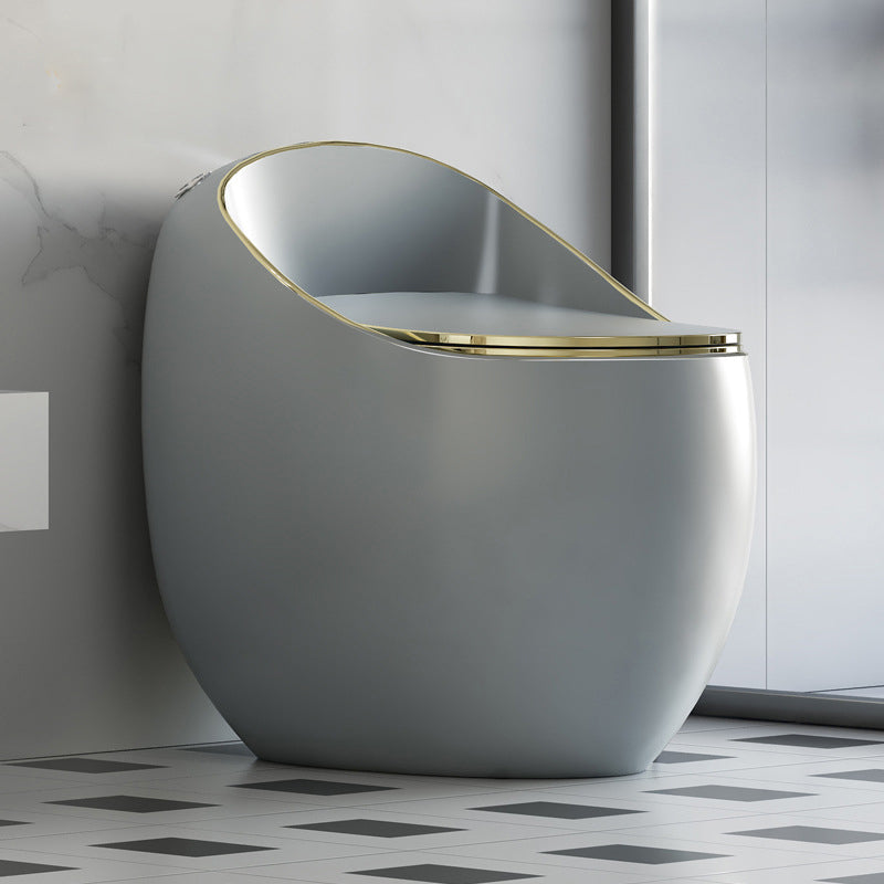 Contemporary 1 Piece Flush Toilet Floor Mounted Toilet Bowl for Bathroom Grey Gold Clearhalo 'Bathroom Remodel & Bathroom Fixtures' 'Home Improvement' 'home_improvement' 'home_improvement_toilets' 'Toilets & Bidets' 'Toilets' 6974036