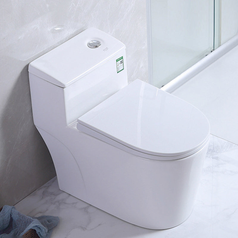 Contemporary 1 Piece Flush Toilet Floor Mounted White Toilet Bowl for Bathroom 15"L x 28"W x 24"H Clearhalo 'Bathroom Remodel & Bathroom Fixtures' 'Home Improvement' 'home_improvement' 'home_improvement_toilets' 'Toilets & Bidets' 'Toilets' 6974051