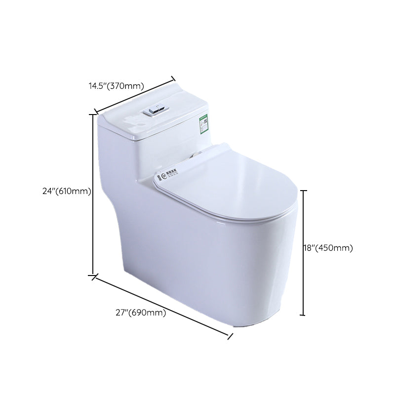 Contemporary 1 Piece Flush Toilet Floor Mounted White Toilet Bowl for Bathroom Clearhalo 'Bathroom Remodel & Bathroom Fixtures' 'Home Improvement' 'home_improvement' 'home_improvement_toilets' 'Toilets & Bidets' 'Toilets' 6974060