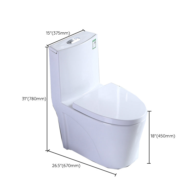 Contemporary 1 Piece Flush Toilet Floor Mounted White Toilet Bowl for Bathroom Clearhalo 'Bathroom Remodel & Bathroom Fixtures' 'Home Improvement' 'home_improvement' 'home_improvement_toilets' 'Toilets & Bidets' 'Toilets' 6974062