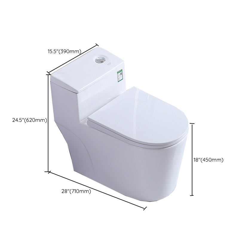 Contemporary 1 Piece Flush Toilet Floor Mounted White Toilet Bowl for Bathroom Clearhalo 'Bathroom Remodel & Bathroom Fixtures' 'Home Improvement' 'home_improvement' 'home_improvement_toilets' 'Toilets & Bidets' 'Toilets' 6974063