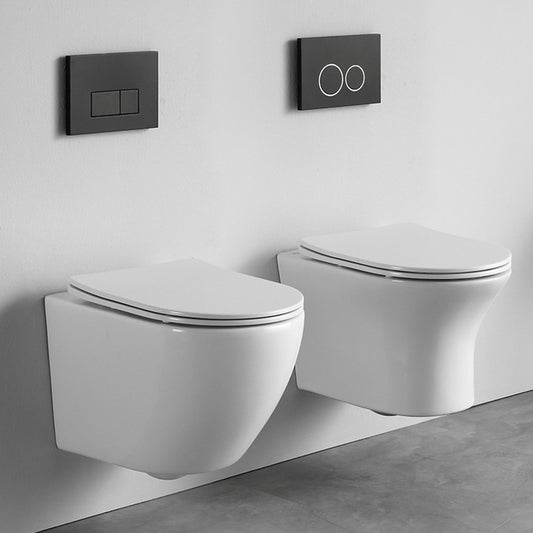 Contemporary All-In-One Flush Toilet Wall Mount Porcelain Urine Toilet Clearhalo 'Bathroom Remodel & Bathroom Fixtures' 'Home Improvement' 'home_improvement' 'home_improvement_toilets' 'Toilets & Bidets' 'Toilets' 6974078