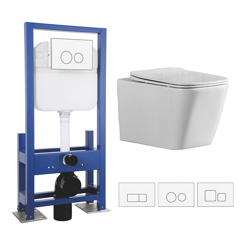 Contemporary All-In-One Flush Toilet Wall Mount Porcelain Urine Toilet 14"L x 20"W x 15"H Toilet with Freestanding Tanker Clearhalo 'Bathroom Remodel & Bathroom Fixtures' 'Home Improvement' 'home_improvement' 'home_improvement_toilets' 'Toilets & Bidets' 'Toilets' 6974086