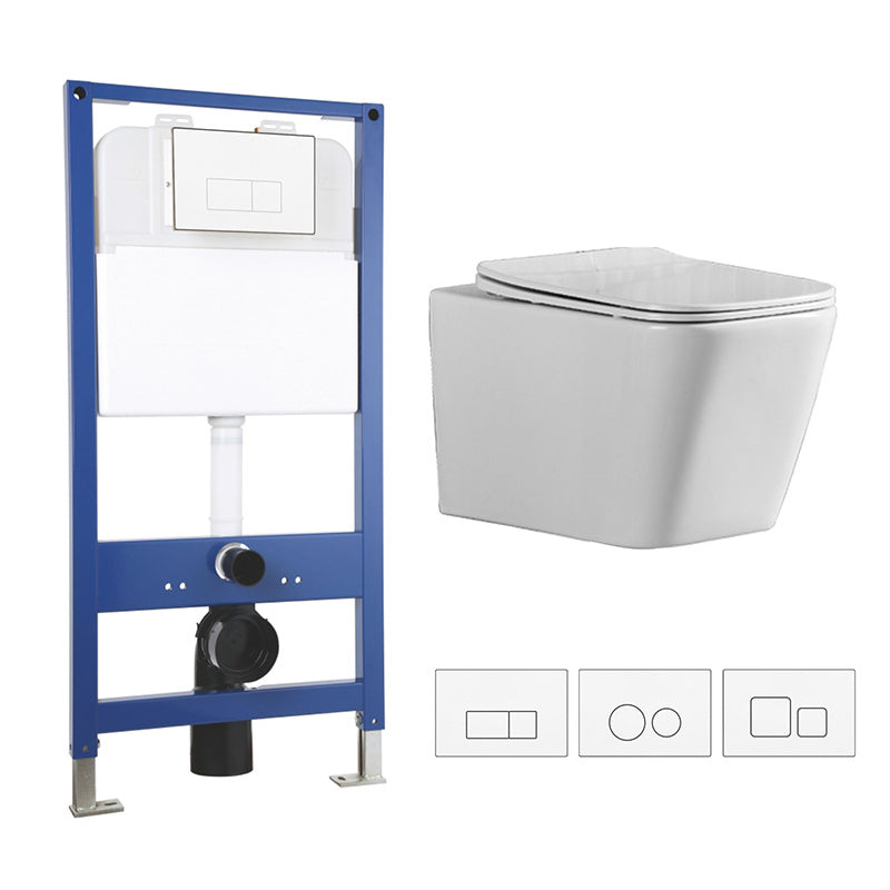 Contemporary All-In-One Flush Toilet Wall Mount Porcelain Urine Toilet 14"L x 20"W x 15"H Toilet & Thin Tanker Clearhalo 'Bathroom Remodel & Bathroom Fixtures' 'Home Improvement' 'home_improvement' 'home_improvement_toilets' 'Toilets & Bidets' 'Toilets' 6974088