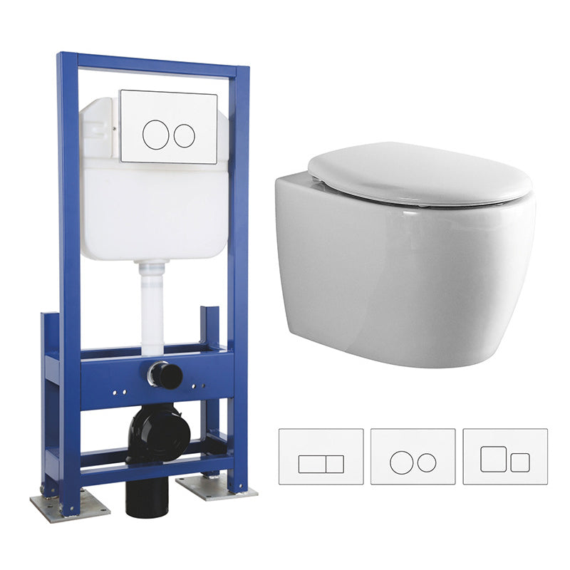 Contemporary All-In-One Flush Toilet Wall Mount Porcelain Urine Toilet 14"L x 20"W x 14"H Toilet with Freestanding Tanker Clearhalo 'Bathroom Remodel & Bathroom Fixtures' 'Home Improvement' 'home_improvement' 'home_improvement_toilets' 'Toilets & Bidets' 'Toilets' 6974090