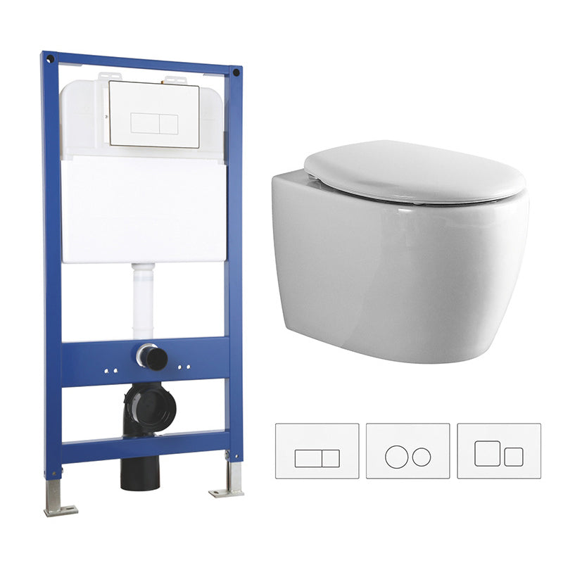 Contemporary All-In-One Flush Toilet Wall Mount Porcelain Urine Toilet 14"L x 20"W x 14"H Toilet & Thin Tanker Clearhalo 'Bathroom Remodel & Bathroom Fixtures' 'Home Improvement' 'home_improvement' 'home_improvement_toilets' 'Toilets & Bidets' 'Toilets' 6974092