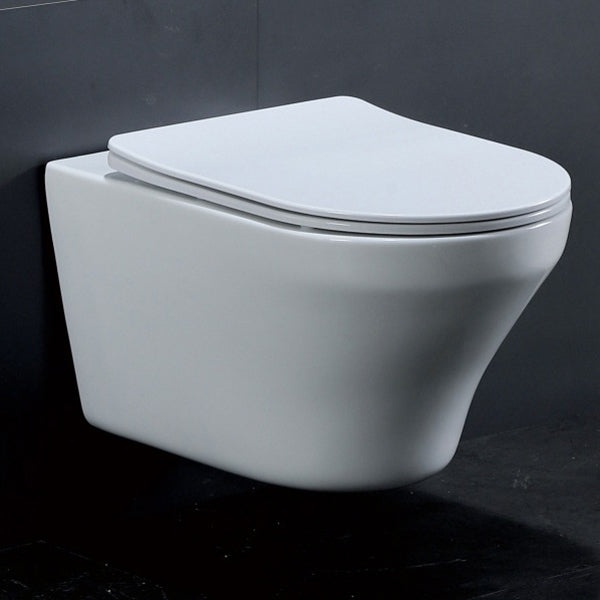 Contemporary All-In-One Flush Toilet Wall Mount Porcelain Toilet Clearhalo 'Bathroom Remodel & Bathroom Fixtures' 'Home Improvement' 'home_improvement' 'home_improvement_toilets' 'Toilets & Bidets' 'Toilets' 6974103