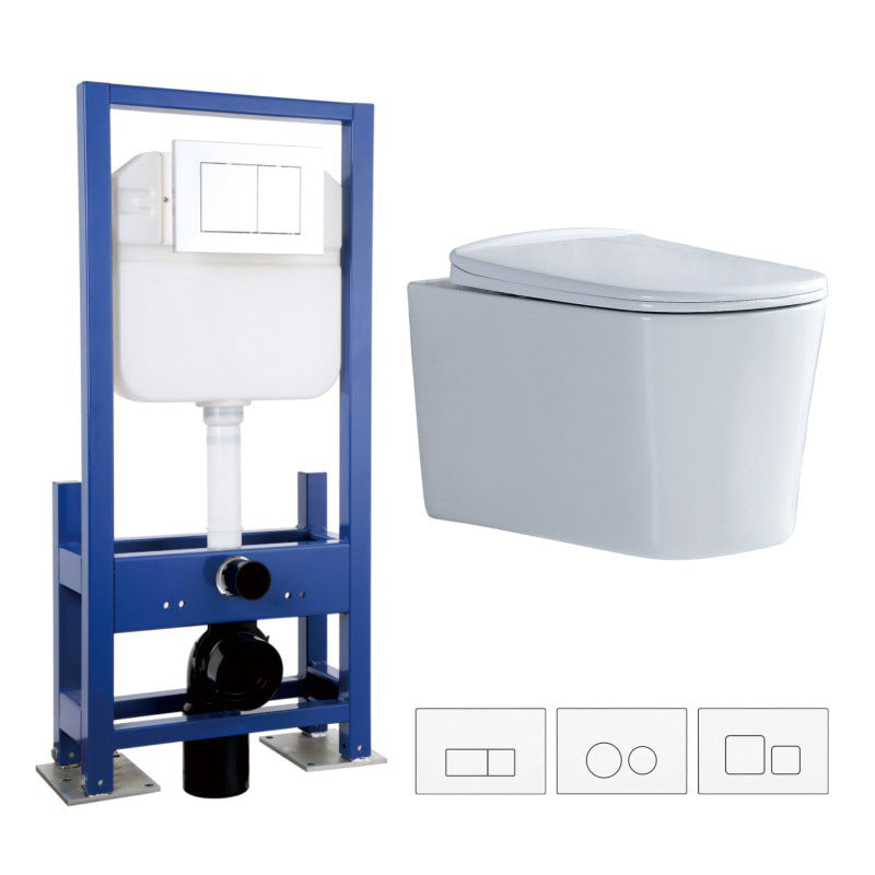 Contemporary All-In-One Flush Toilet Wall Mount Porcelain Toilet 15"L x 21"W x 15"H Toilet with Freestanding Tanker Clearhalo 'Bathroom Remodel & Bathroom Fixtures' 'Home Improvement' 'home_improvement' 'home_improvement_toilets' 'Toilets & Bidets' 'Toilets' 6974108