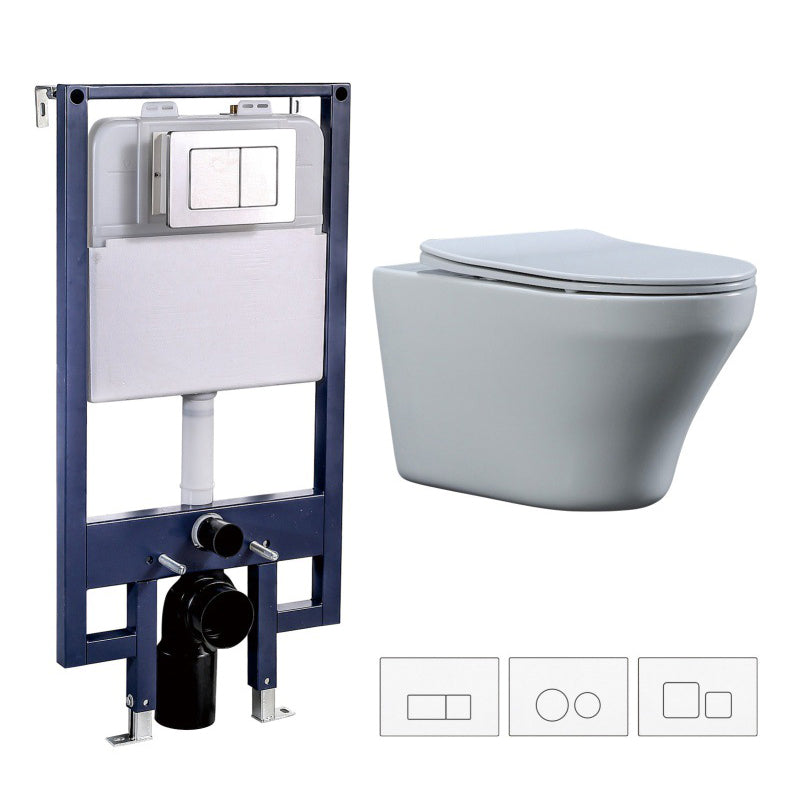 Contemporary All-In-One Flush Toilet Wall Mount Porcelain Toilet 14"L x 22"W x 14"H Toilet & Thin Tanker Clearhalo 'Bathroom Remodel & Bathroom Fixtures' 'Home Improvement' 'home_improvement' 'home_improvement_toilets' 'Toilets & Bidets' 'Toilets' 6974113