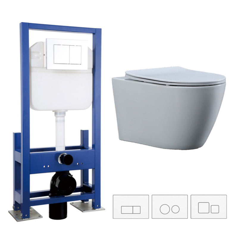 Contemporary All-In-One Flush Toilet Wall Mount Porcelain Toilet 14"L x 21"W x 14"H Toilet with Freestanding Tanker Clearhalo 'Bathroom Remodel & Bathroom Fixtures' 'Home Improvement' 'home_improvement' 'home_improvement_toilets' 'Toilets & Bidets' 'Toilets' 6974115