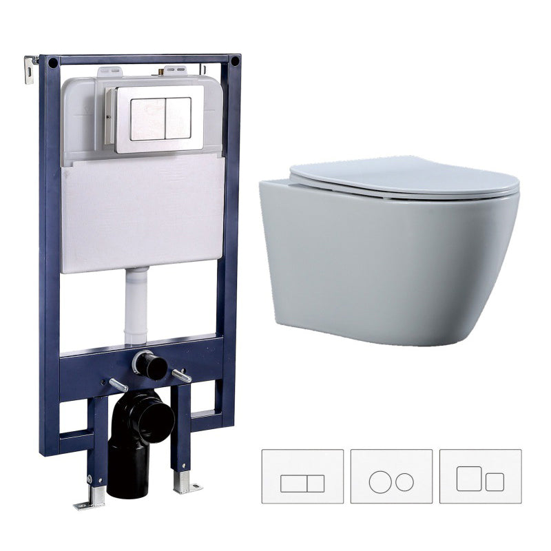 Contemporary All-In-One Flush Toilet Wall Mount Porcelain Toilet 14"L x 21"W x 14"H Toilet & Thin Tanker Clearhalo 'Bathroom Remodel & Bathroom Fixtures' 'Home Improvement' 'home_improvement' 'home_improvement_toilets' 'Toilets & Bidets' 'Toilets' 6974117
