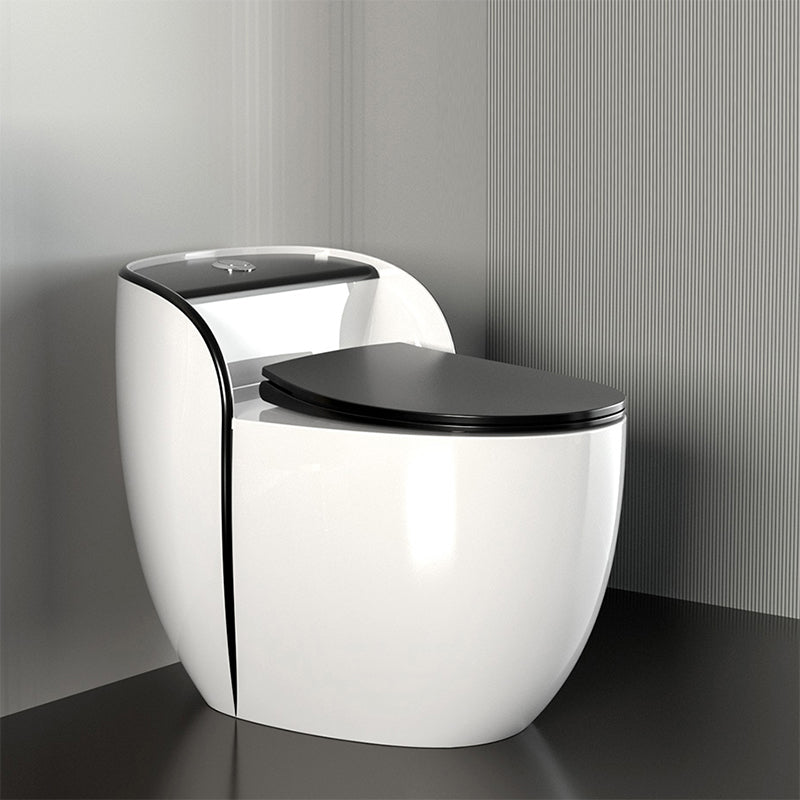 Modern Ceramic Flush Toilet Seat Included Urine Toilet for Bathroom Black White 16" Clearhalo 'Bathroom Remodel & Bathroom Fixtures' 'Home Improvement' 'home_improvement' 'home_improvement_toilets' 'Toilets & Bidets' 'Toilets' 6974133