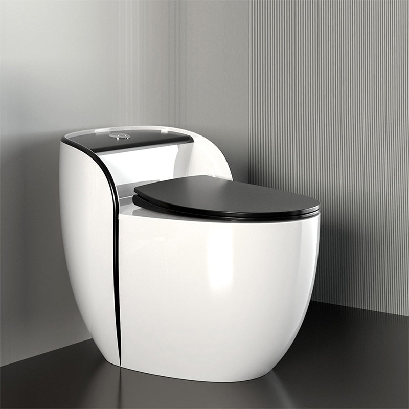 Modern Ceramic Flush Toilet Seat Included Urine Toilet for Bathroom Black/ White 16" Clearhalo 'Bathroom Remodel & Bathroom Fixtures' 'Home Improvement' 'home_improvement' 'home_improvement_toilets' 'Toilets & Bidets' 'Toilets' 6974133