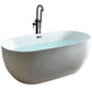 Freestanding Acrylic Bath White Oval Modern Back to Wall Bathtub Clearhalo 'Bathroom Remodel & Bathroom Fixtures' 'Bathtubs' 'Home Improvement' 'home_improvement' 'home_improvement_bathtubs' 'Showers & Bathtubs' 6974902
