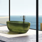 Bathroom Acrylic Oval Tub Soaking Freestanding Bathtub , 22.05" Tall Green Clearhalo 'Bathroom Remodel & Bathroom Fixtures' 'Bathtubs' 'Home Improvement' 'home_improvement' 'home_improvement_bathtubs' 'Showers & Bathtubs' 6974954
