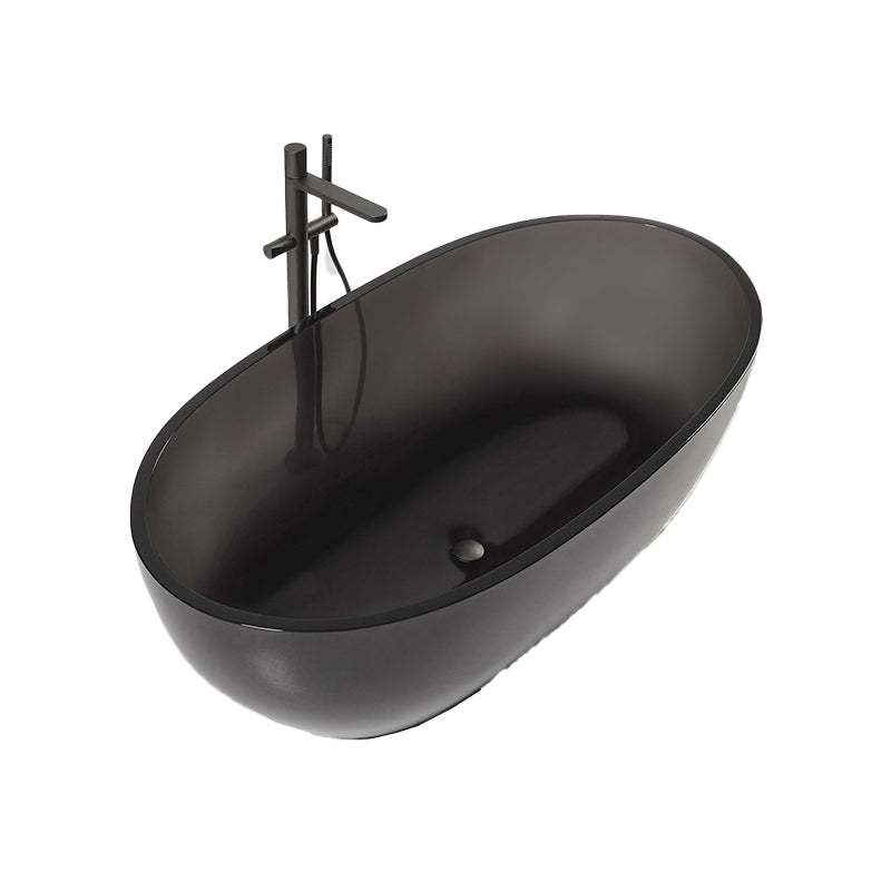 Bathroom Acrylic Oval Tub Soaking Freestanding Bathtub , 22.05" Tall Clearhalo 'Bathroom Remodel & Bathroom Fixtures' 'Bathtubs' 'Home Improvement' 'home_improvement' 'home_improvement_bathtubs' 'Showers & Bathtubs' 6974957